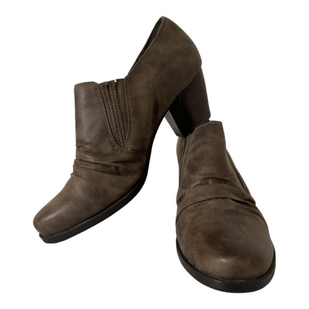 Baretraps Womens Ankle Booties Heeled Brown Leather Size 8-1/2